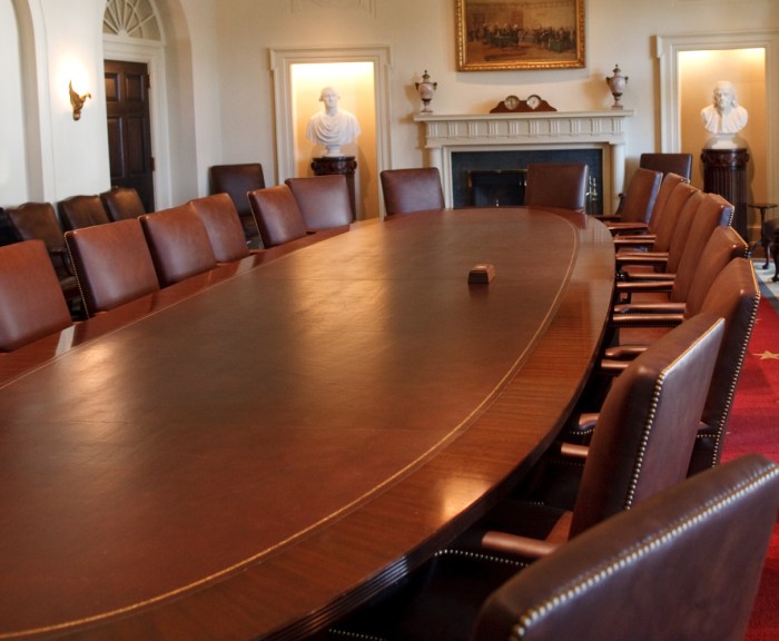 La Sala De Reuniones Del Gabinete vacía en la Casa Blanca.