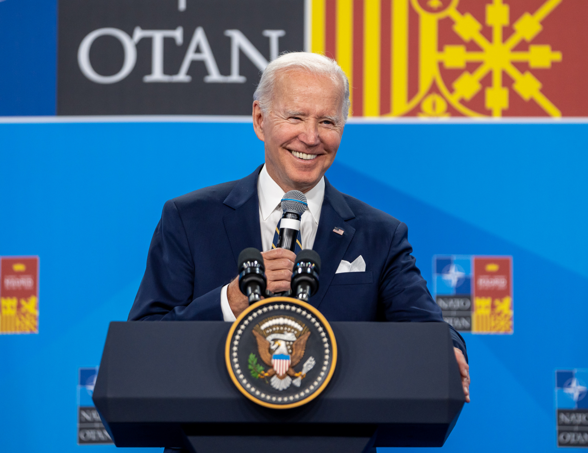 President Joe Biden holds a press conference Thursday, June 30, 2022, at the NATO Summit at IFEMA Madrid.