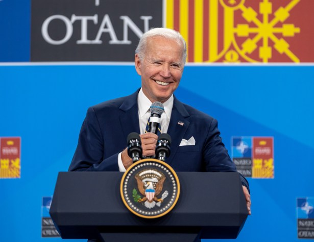 President Joe Biden holds a press conference Thursday, June 30, 2022, at the NATO Summit at IFEMA Madrid.